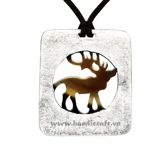 Horn & Lacquer Pendant HD20061, handmade buffalo horn jewelry