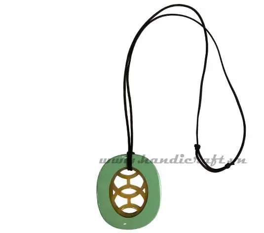 Horn & Lacquer Pendant HD20087, handmade buffalo horn jewelry
