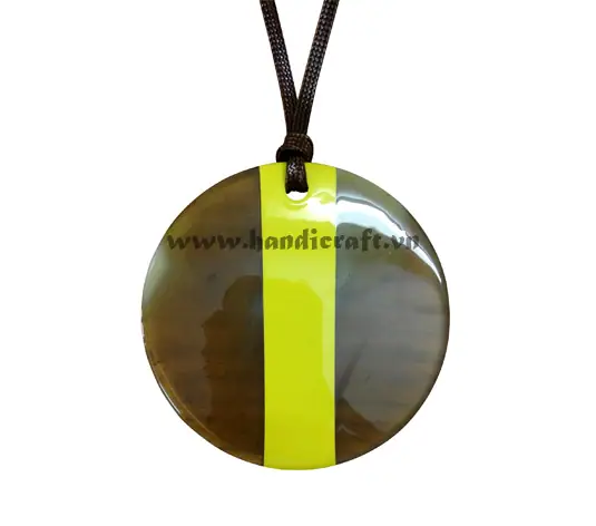 Horn & Lacquer Pendant HD20111, handmade buffalo horn jewelry
