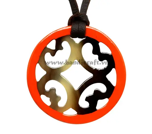 Horn & Lacquer Pendant HD20145, handmade buffalo horn jewelry