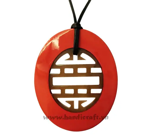 Horn & Lacquer Pendant HD20151, handmade buffalo horn jewelry