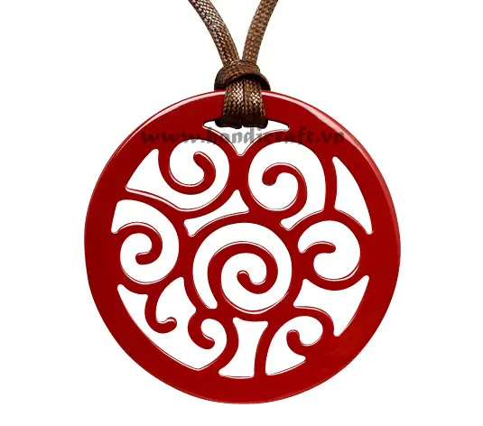 Horn & Lacquer Pendant HD20157, handmade buffalo horn jewelry