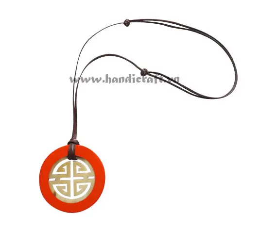 Horn & Lacquer Pendant HD20184, handmade buffalo horn jewelry