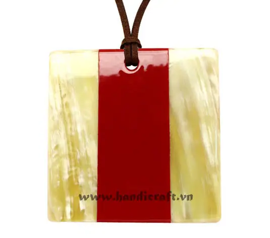 Horn & Lacquer Pendant HD20191, handmade buffalo horn jewelry