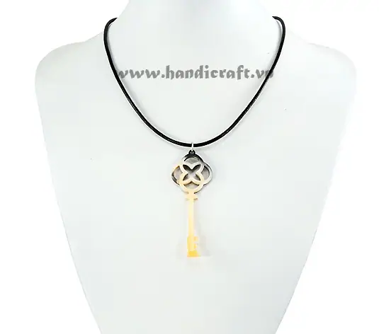 Key Shaped Horn Pendant HD20220, handmade buffalo horn jewelry