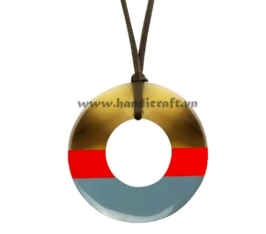 Horn & Lacquer Pendant HD20253, handmade buffalo horn jewelry