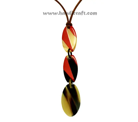 Horn & Lacquer Pendant HD20265, handmade buffalo horn jewelry