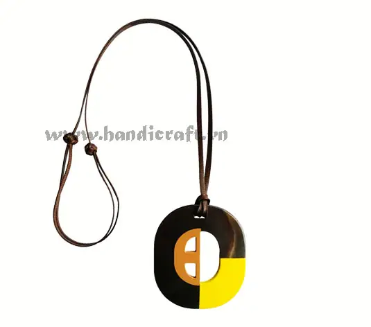 Horn & Lacquer Pendant HD20267, handmade buffalo horn jewelry