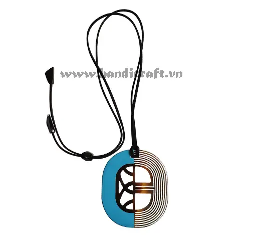 Horn & Lacquer Pendant HD20271, handmade buffalo horn jewelry