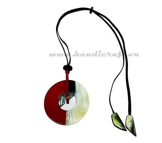 Horn & Lacquer Pendant HD20302, handmade buffalo horn jewelry