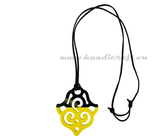 Horn & Lacquer Pendant HD20307, handmade buffalo horn jewelry