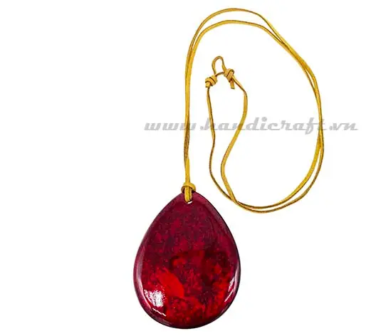 Horn & Lacquer Pendant HD20311, handmade buffalo horn jewelry