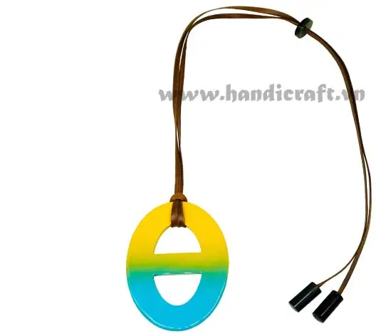 Horn & Lacquer Pendant HD20322, handmade buffalo horn jewelry