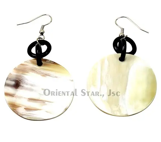 Horn Earrings HD30002, handmade buffalo horn jewelry