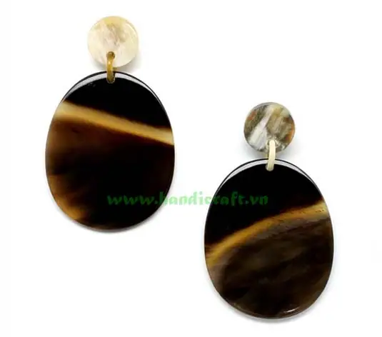 Horn Earrings HD30005, handmade buffalo horn jewelry