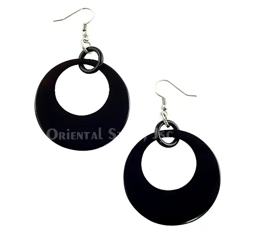 Horn Earrings HD30007, handmade buffalo horn jewelry
