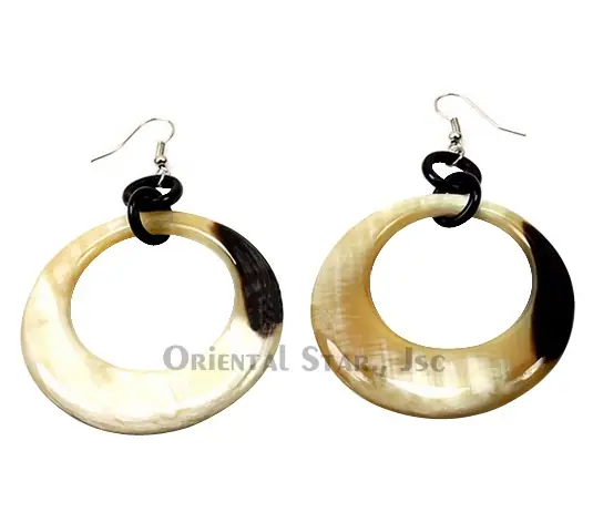 Horn Earrings HD30008, handmade buffalo horn jewelry
