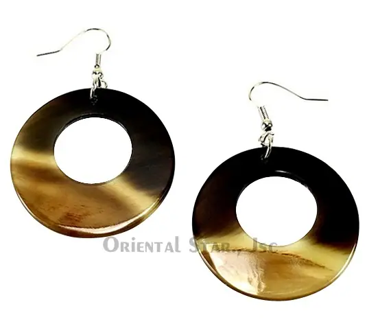 Horn Earrings HD30009, handmade buffalo horn jewelry