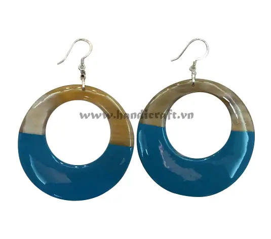 Horn & Lacquer Earrings HD30011, handmade buffalo horn jewelry