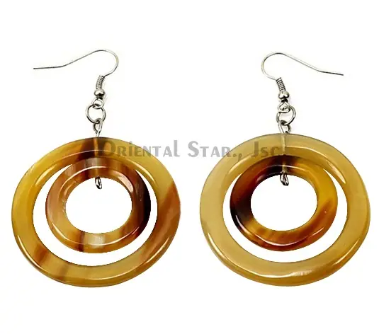 Horn Earrings HD30013, handmade buffalo horn jewelry