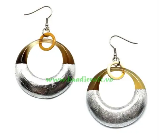 Horn & Lacquer Earrings HD30017, handmade buffalo horn jewelry