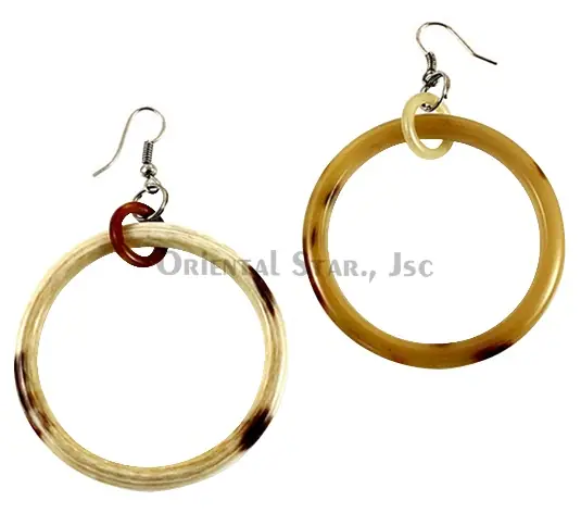 Horn Earrings HD30019, handmade buffalo horn jewelry
