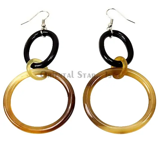 Horn Earrings HD30024, handmade buffalo horn jewelry