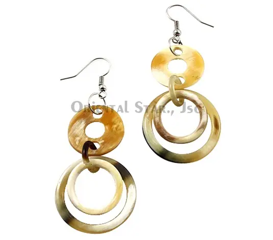 Horn Earrings HD30027, handmade buffalo horn jewelry