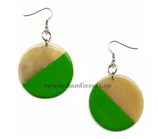 Horn & Lacquer Earrings HD30030, handmade buffalo horn jewelry