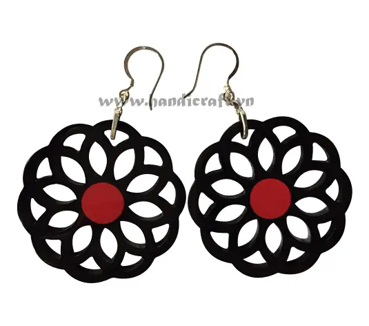 Horn & Lacquer Earrings HD30031, handmade buffalo horn jewelry