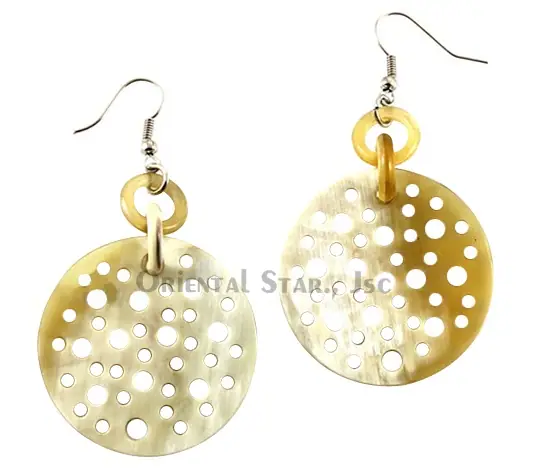 Horn Earrings HD30033, handmade buffalo horn jewelry