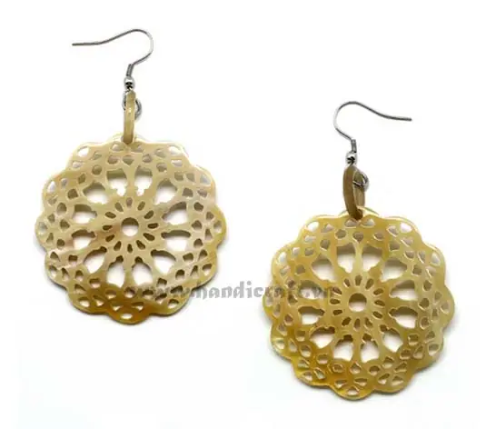 Horn Earrings HD30035, handmade buffalo horn jewelry