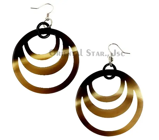 Horn Earrings HD30038, handmade buffalo horn jewelry
