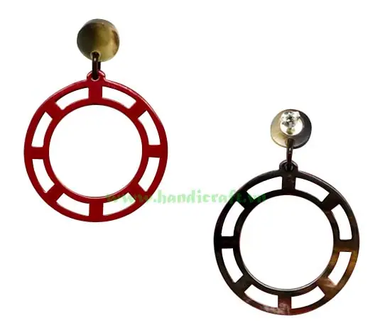 Horn & Lacquer Earrings HD30039, handmade buffalo horn jewelry