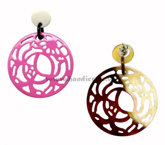 Horn & Lacquer Earrings HD30040, handmade buffalo horn jewelry