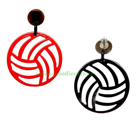 Horn & Lacquer Earrings HD30041, handmade buffalo horn jewelry