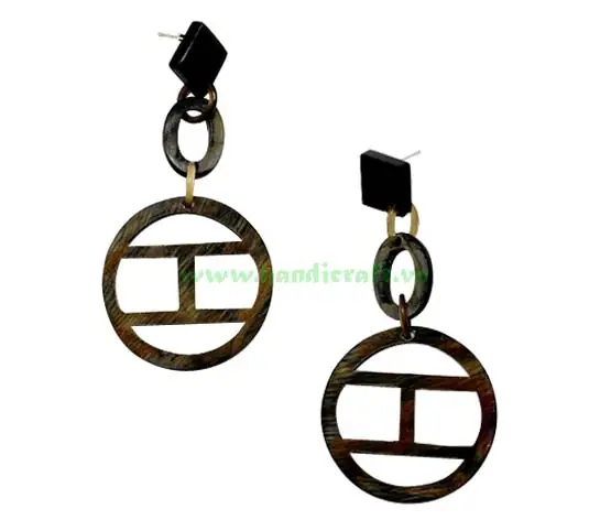 Horn Earrings HD30043, handmade buffalo horn jewelry