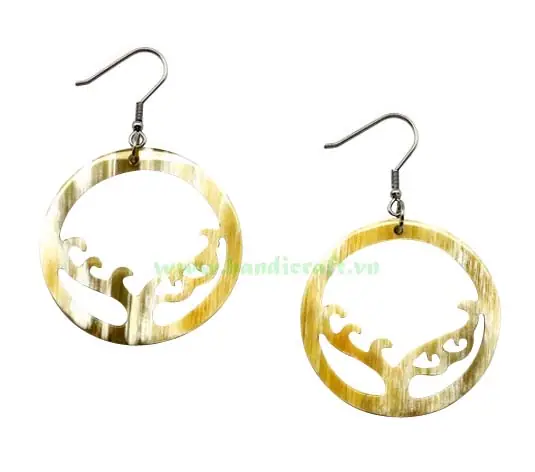 Horn Earrings HD30046, handmade buffalo horn jewelry