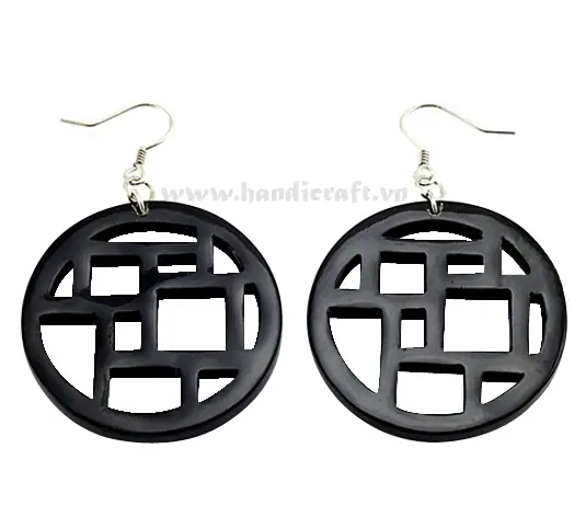 Horn & Lacquer Earrings HD30051, handmade buffalo horn jewelry