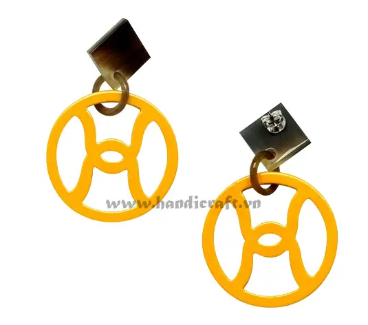 Horn & Lacquer Earrings HD30052, handmade buffalo horn jewelry