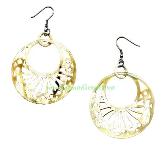 Horn Earrings HD30053, handmade buffalo horn jewelry