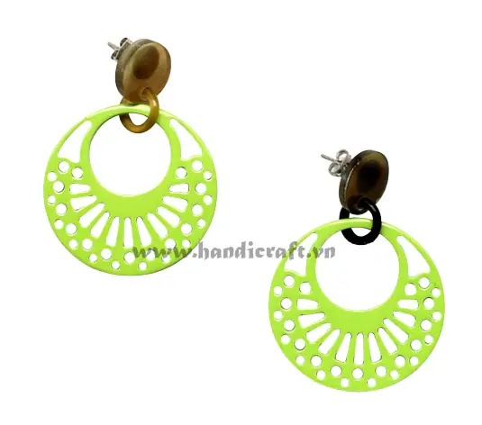 Horn & Lacquer Earrings HD30057, handmade buffalo horn jewelry