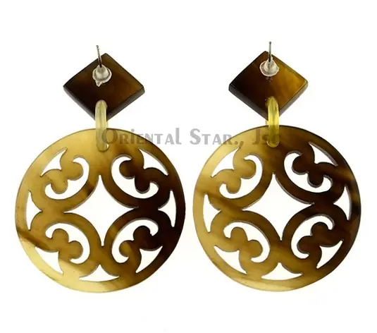 Horn Earrings HD30059, handmade buffalo horn jewelry