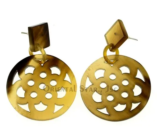 Horn Earrings HD30062, handmade buffalo horn jewelry