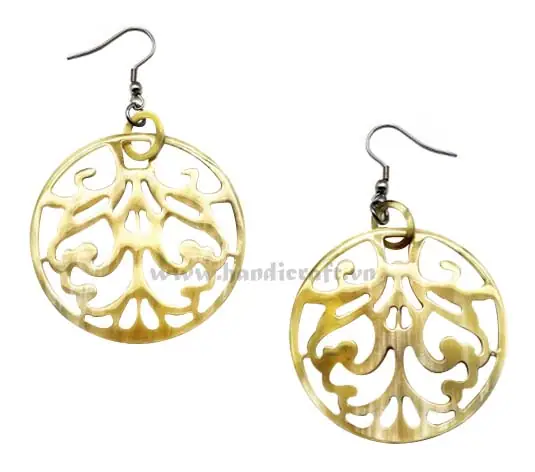 Horn Earrings HD30064, handmade buffalo horn jewelry