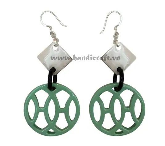 Horn & Lacquer Earrings HD30066, handmade buffalo horn jewelry