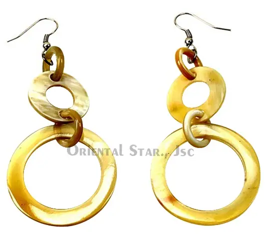 Horn Earrings HD30067, handmade buffalo horn jewelry