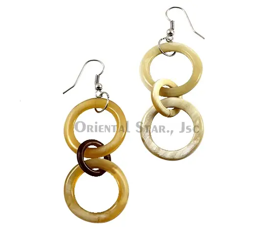 Horn Earrings HD30068, handmade buffalo horn jewelry