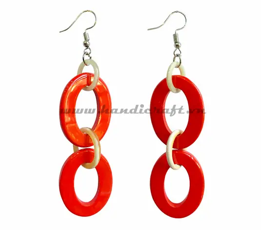 Horn & Lacquer Earrings HD30070, handmade buffalo horn jewelry