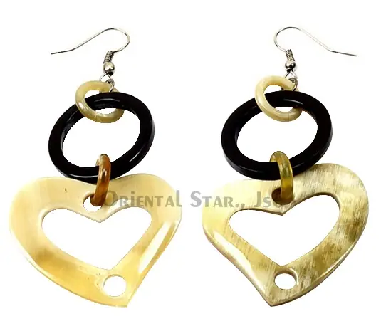 Horn Earrings HD30074, handmade buffalo horn jewelry